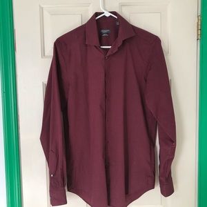 Red Van Heusen Dress shirt with white Polka Dots